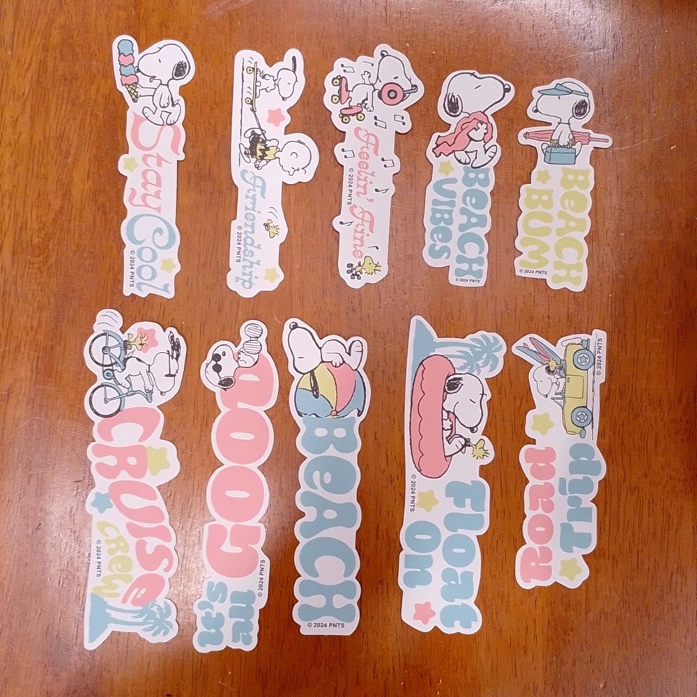 Set 10 Peanuts Snoopy Paper bookmarks